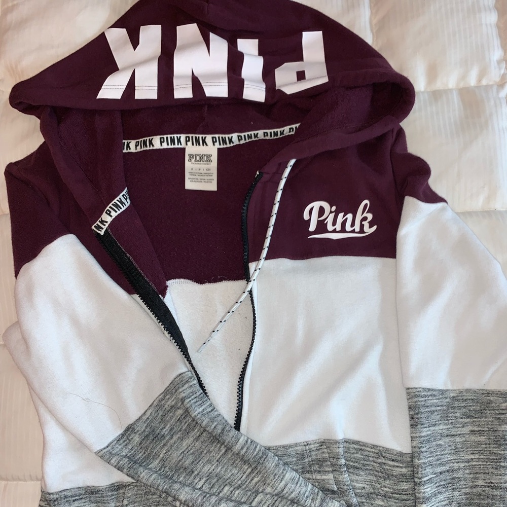 Pink zip up sweatshirt